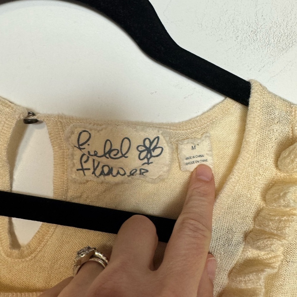 Field & Flower Cream Ruffled Long Sleeve Top - Picture 3 of 6